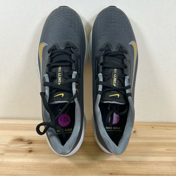 NEW Nike Zoom Infinity Tour 2 Golf shoes cleats Mens 10.5 Black gold - Picture 6 of 8